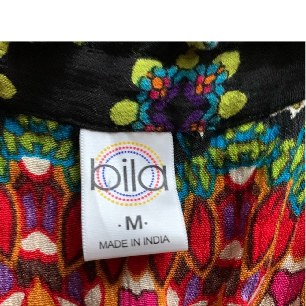 Bila Multicolor Floral Boho Maxi Dress - Black Trim - Picture 7 of 11